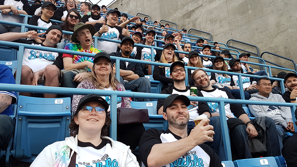 Big Blue Bubble at the Ball Game