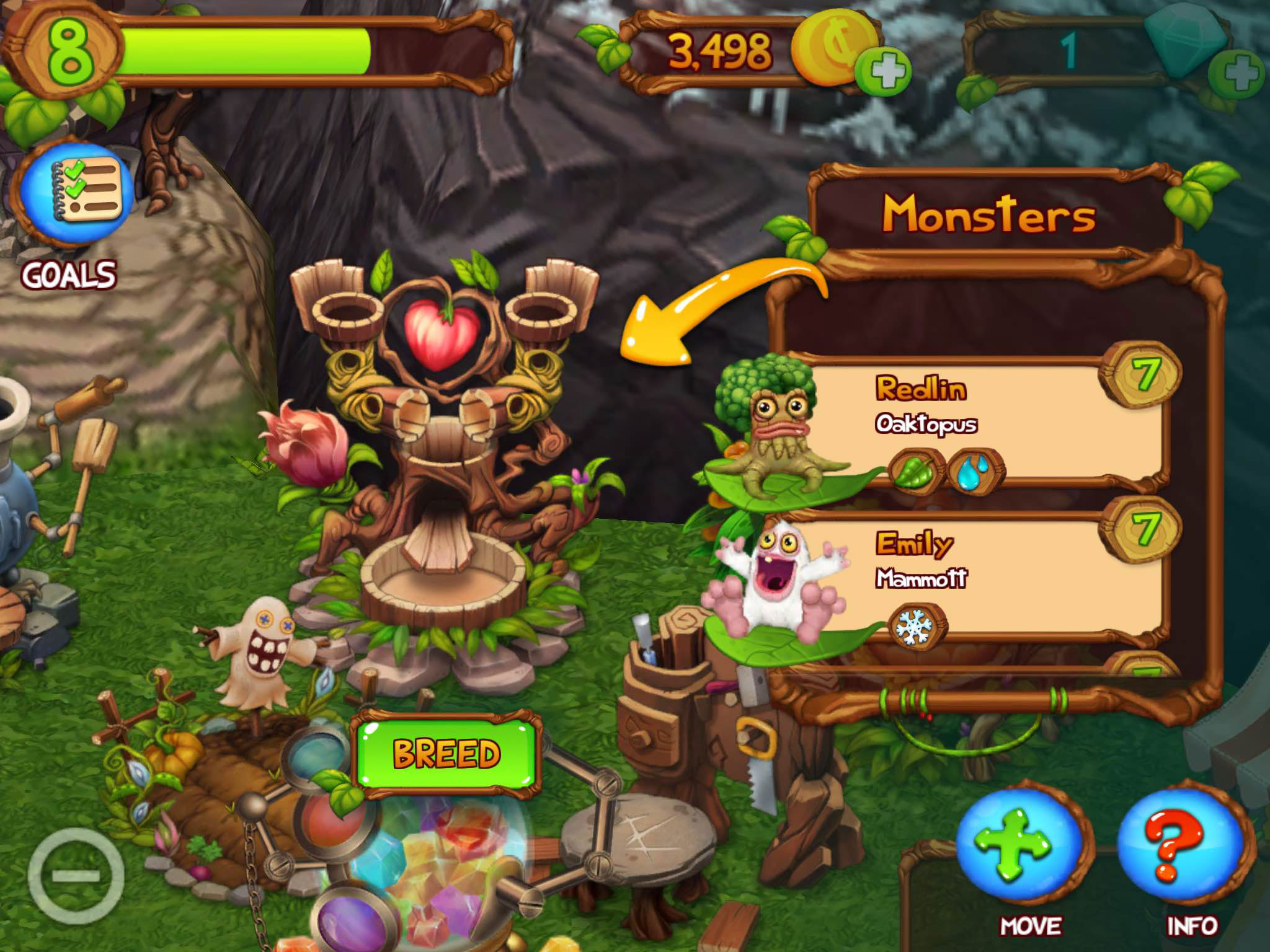 Screenshot of My Singing Monsters: Dawn of Fire Breeding Structure